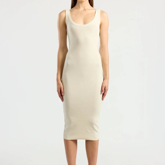 NWT Cotton Citizen Verona Midi Dress | Body-Con Fit | Raw Edge Hems | Size XS - Picture 1 of 9
